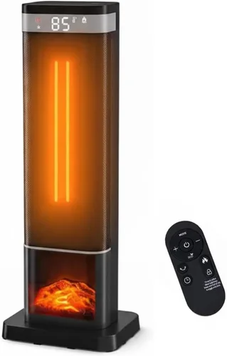 Vista 11 de Calentador de espacio de 23 pulgadas, calentadores portátiles de 1500 W para uso en interiores y exteriores, calentamiento rápido con oscilación
