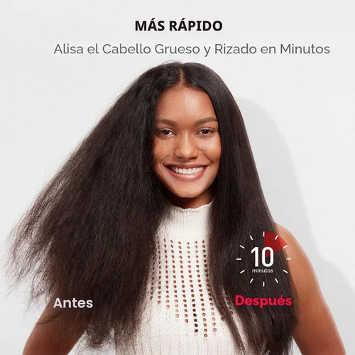 Vista 4 de TYMO Cepillo alisador de cabello – Cepillo alisador iónico Plus mejorado con cerdas densas, 16 temperaturas, doble voltaje Peine caliente