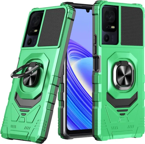 Vista 10 de Funda para teléfono TCL 40 SE con protector de pantalla, soporte de anillo para montaje magnético de automóvil, grado militar, resistente, a prueba