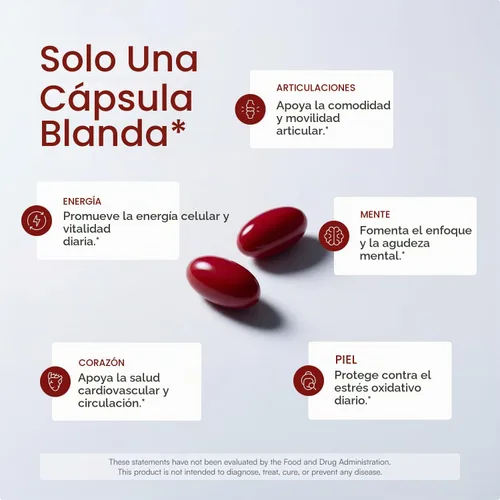 Vista 3 de Astaxantina Suplemento antioxidante de 12 mg – Fuente natural de microalgas – Softgel a base de lípidos para una mayor absorción – Apoyo cognitivo