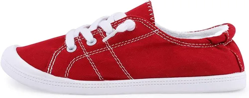 Vista 3 de Tenis de lona para mujer, sin cordones, caña baja, informales, clásicos, cómodos, planos, a la moda