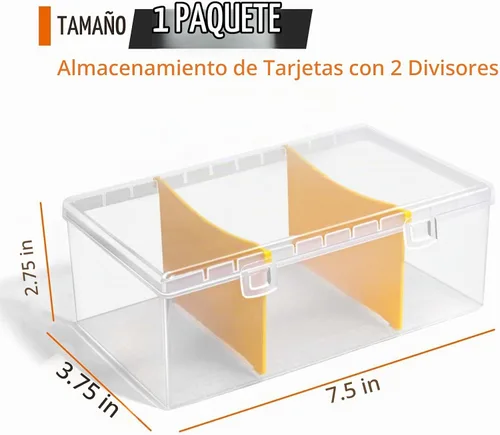 Vista 2 de tutata Caja de almacenamiento de tarjetas coleccionables de plástico de 400 unidades con divisores, caja de almacenamiento de tarjetas de béisbol