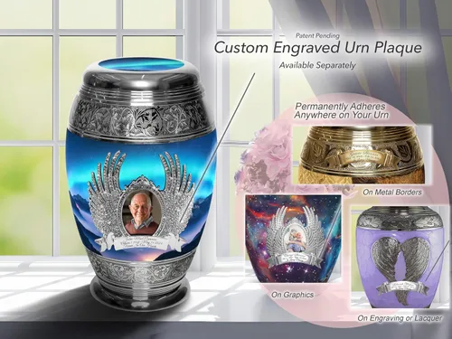 Vista 6 de Commemorative Cremation Urns Urnas de cremación personalizadas decorativas hechas a mano para mujeres (aurora boreal extragrandes)