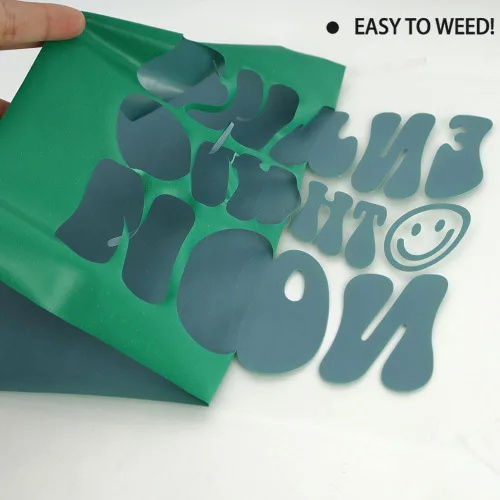 Vista 3 de Vinilo de transferencia de calor, 12 pulgadas x 5 pies, vinilo verde 3D para planchar en camiseta, compatible con todas las máquinas cortadoras