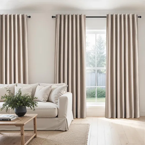 Vista 81 de Topfinel cortinas opacas de lino beige y blanco de 63 pulgadas de largo, 2 paneles para ventana pequeña, estilo natural de abedul bohemio y rústico