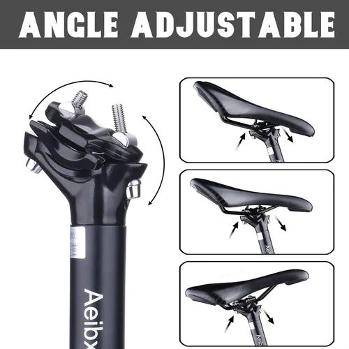Vista 3 de Aeibxiy Bicicleta SeatPost 1.071 in 1.217 in 1.244 in aleación de aluminio 13.780 in bicicleta asiento post para montaña carretera bicicletas BMX