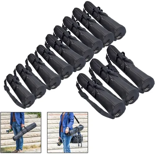 Vista 5 de Bolsa de transporte para trípode de 15.7-47.2 in, trípode impermeable, almacenamiento de transporte de viaje con correa de hombro acolchada y asa