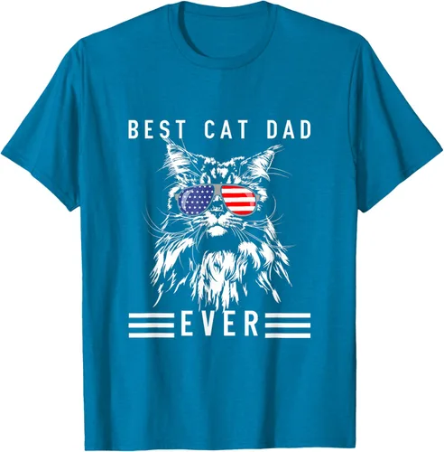Vista 9 de Funny Maine Coon Cat Best Cat Dad Ever Funny Cat Maine Coon Camiseta, Negro, S