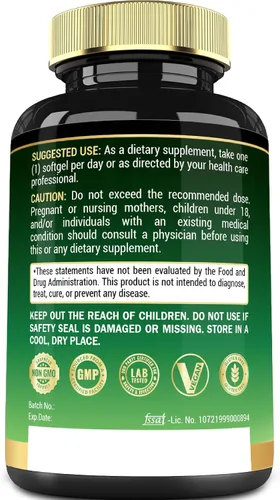 Vista 9 de 550 mg Aceite de Orégano con Aceite de Semilla Negra - 60 Cápsulas Blandas