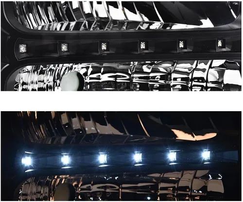 Vista 6 de CHEDA Conjunto de faros LED DRL, compatible con Ford F250 F350 F450 F550 Super Duty 2005 2006 2007 (lente transparente carcasa negra reflector ámbar)