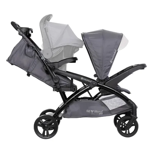 Vista 7 de Baby Trend Sit N' Stand Cochecito doble tándem con 2 asientos de coche para bebé EZ-Lift Plus, Magnolia