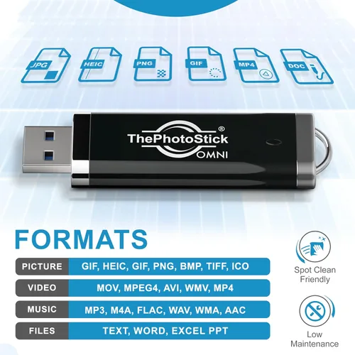 Vista 7 de ThePhotoStick® Omni 128 GB (paquete de 2) - Copia de seguridad y transferencia de fotos y video Organizador de archivos digital Conexión USB
