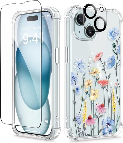 Vista 41 de GVIEWIN - Funda para iPhone 11 con protector de pantalla + protector de lente de cámara, cubierta protectora transparente suave de poliuretano