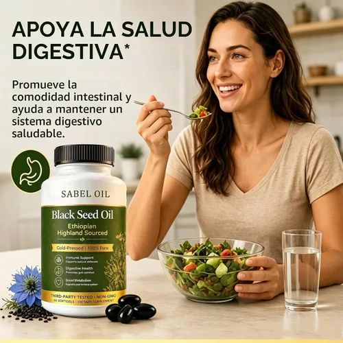 Vista 5 de Aceite de semilla negra etíope, cápsulas de aceite de semilla