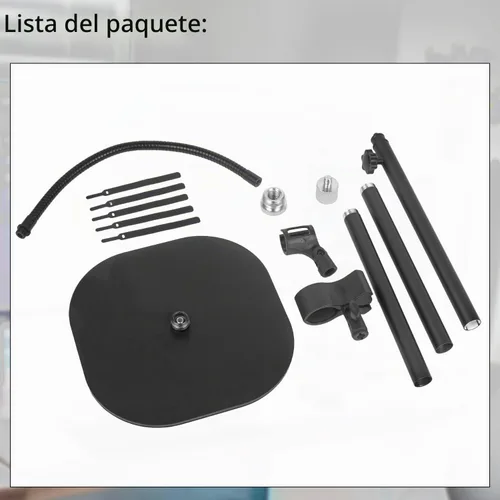 Vista 7 de Soporte de micrófono de cuello de cisne con base resistente, soporte