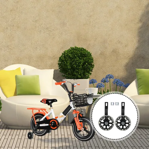 Vista 7 de 1 par de ruedas de entrenamiento de bicicleta estabilizadores ruedas bicicleta equitación entrenamiento flash niños auxiliar adulto bicicleta