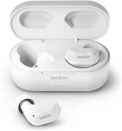 Vista 5 de Belkin SoundForm - Auriculares inalámbricos verdaderos, auriculares Bluetooth con micrófono, controles táctiles, IPX5 resistentes al sudor y a