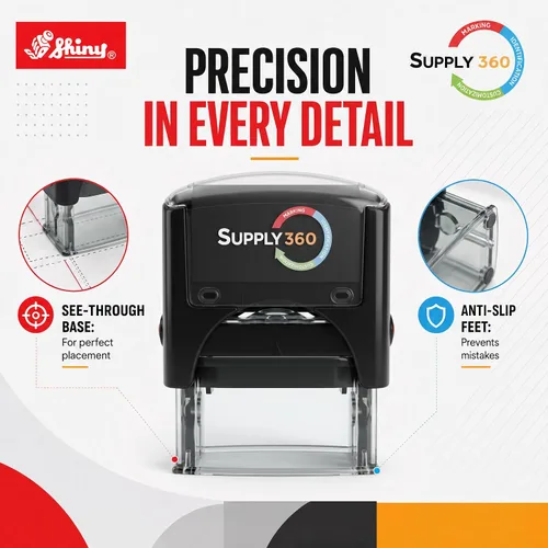 Vista 6 de Imprint 360 AS-IMP1001 - Copia Client S, sello de goma autoentintado de calidad comercial resistente, tinta roja, tamaño de impresión de 9/16" x