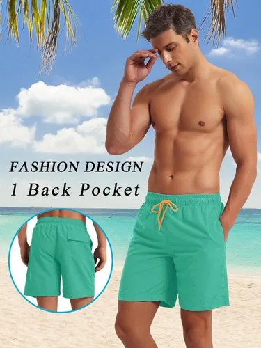 Vista 3 de TACVASEN Traje de baño de verano para hombre, de secado rápido, con forro de malla
