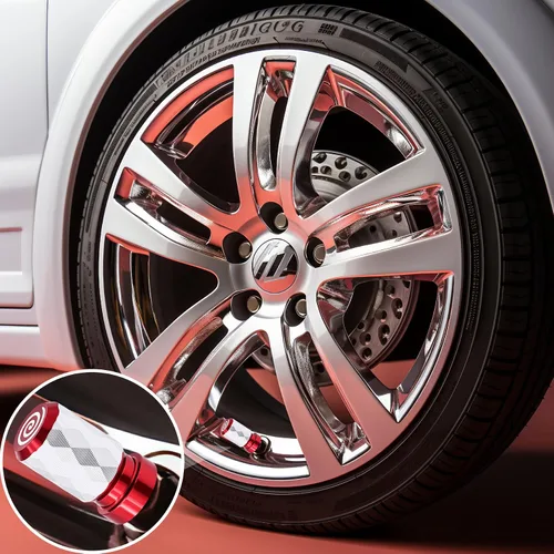Vista 3 de 4 piezas de tapas de vástago de válvula de neumático de automóvil, tapas de válvula de aire de neumático a prueba de fugas de aleación de aluminio