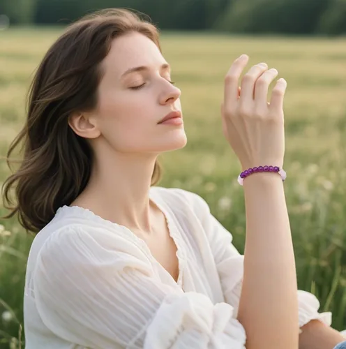 Vista 2 de Pulseras curativas para mujeres, cuentas de yoga antiansiedad, alivio del estrés, pensamientos curativos, pulseras de relajación, aromaterapia