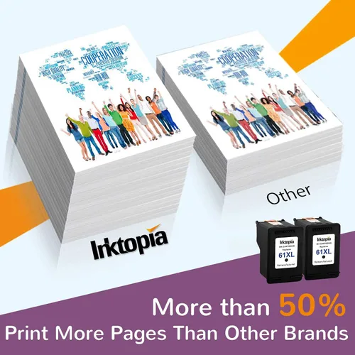 Vista 6 de Inktopia Cartucho de tinta remanufacturado de repuesto para HP 61XL 61 XL 2 negro para impresora HP Envy 4500 4502 5530 5534 Deskjet 1000 1050 1512