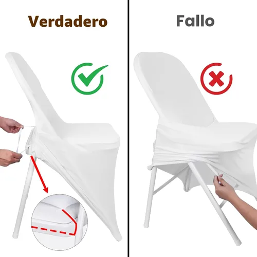 Vista 7 de Fixwal 36 Piezas Fundas Elásticas de Spandex para Sillas Plegables - Fundas Protectoras Universales Ajustadas Lavables para Comedor, Fiesta, Boda