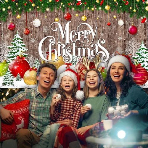 Vista 7 de Irenare Telón de fondo de Navidad, banner de Feliz Navidad, decoración para fiesta, fondo de fotografía de Navidad, accesorios para fotos