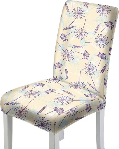 Vista 8 de HUGS IDEA Fundas elásticas para sillas de comedor con diente de león azul, fundas protectoras para sillas de cocina, lavables, para decoración