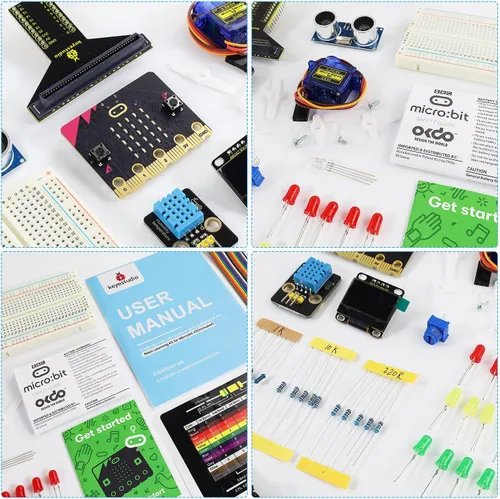 Vista 9 de KEYESTUDIO Micro:bit Kit básico de inicio para adolescentes y principiantes - Kit de aprendizaje electrónico con sensores, LED y tutoriales