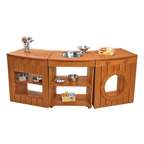 Vista 3 de Juego de cocina al aire libre, juego de cocina para niños, cocina de barro para niños, juego al aire libre, juego para niños al aire libre, casa