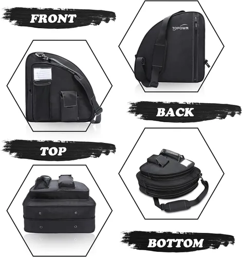 Vista 5 de TOPOWN Bolsa premium para patines de hielo - Bolsa de patines y cuchillas para hombres y mujeres - Negro y rojo rosa