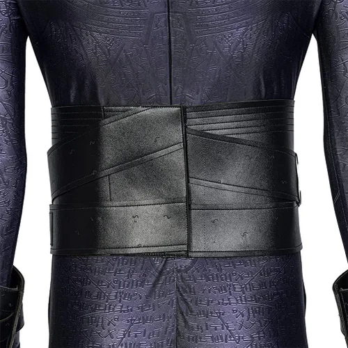 Vista 6 de Teth Adam - Overol negro para cosplay, disfraz de Shazam masculino, capa de héroe Billy Batson, traje de Halloween y carnaval