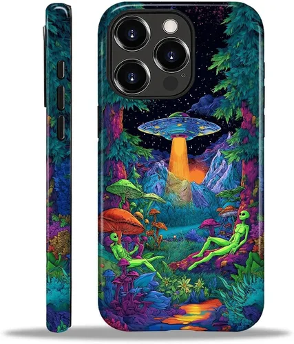 Vista 127 de Funda para iPhone 11 Funda, Diseño de Plantas de Nave Espacial Alienígena - Protección Dual Híbrida Silicona + PC Duro Resistente a Golpes Cubierta