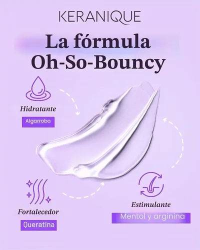 Vista 3 de Keranique Champú voluminizador para reparación del cabello, crecimiento y adelgazamiento del cabello – Queratina, biotina, mentol y niacinamida