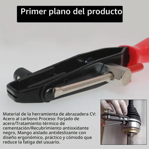 Vista 4 de Kit de 22 Piezas de Alicates Universales para Abrazaderas de Fuelle de Junta CV con Alicates para Banda de Fuelle CV, 20 Bandas de Crimpado, Oreja