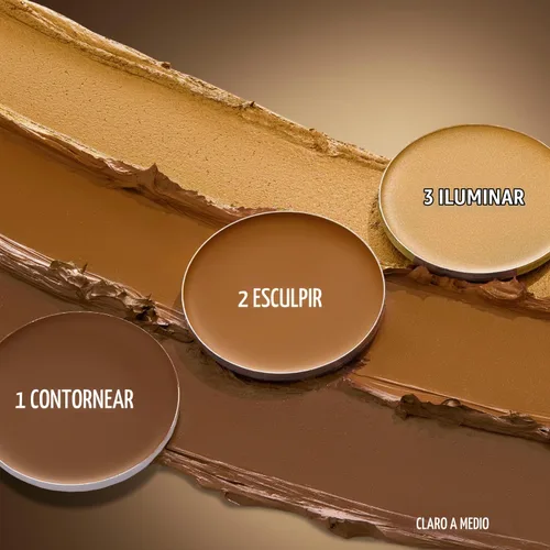Vista 3 de Black Radiance True Complexion Crème Contour Paleta, define, esculpe y resalta: ligero a medio Ligero a mediano.