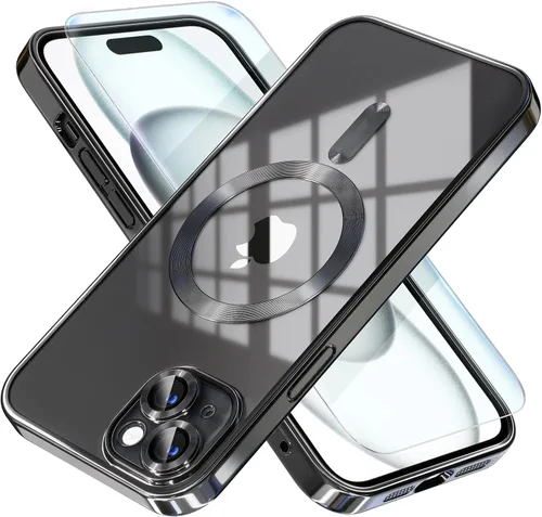 Vista 9 de Misea Funda magnética para iPhone 14 compatible con MagSafe [nunca amarillenta] [protección contra caídas de grado militar] protector completo