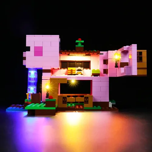 Vista 6 de VONADO Luces LED - Kit de casa de cerdo compatible con Lego 21170, iluminación de casa de cerdo de bricolaje