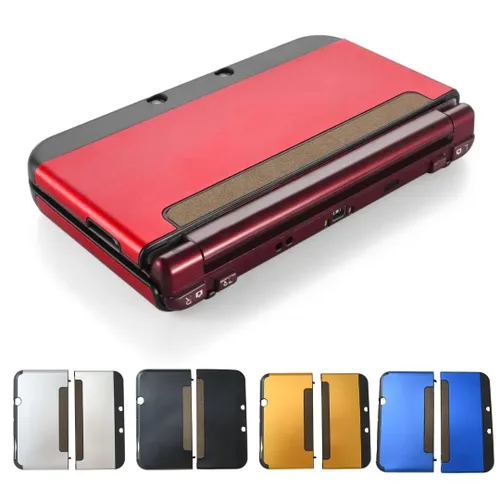 Vista 3 de Funda protectora rígida para Nintendo 3DS LL XL 2015 versión, controlador protector de piel cubierta contra peligros y arañazos cotidianos - rojo