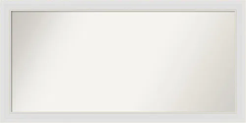 Vista 421 de Amanti Art Espejo de baño blanco para sobre el fregadero, 24 x 26 pulgadas, espejo rectangular blanco y blanco, marco de madera contemporáneo