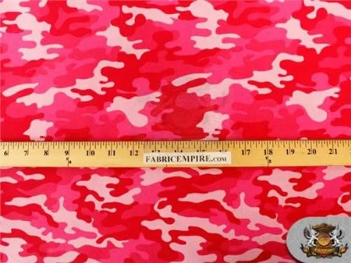 Vista 2 de 100 % algodón para colcha, estampados, camuflaje/45 pulgadas de ancho/vendido por yarda (rosa intenso)