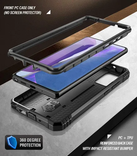 Vista 2 de Poetic Revolution Series - Funda para Samsung Galaxy Note 20, de cuerpo completo, resistente, de doble capa, a prueba de golpes, con soporte, sin