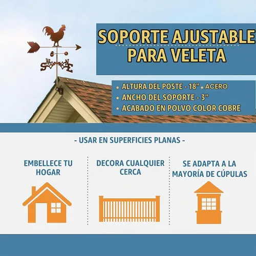 Vista 2 de SWEN Products Veleta de pollo gallo (montaje ajustable incluido)