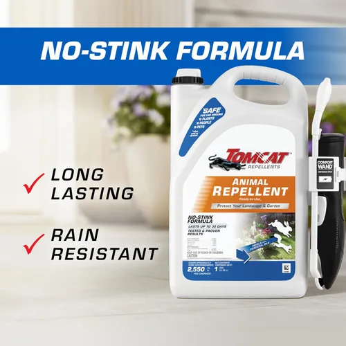 Vista 5 de Tomcat Repellents Repelente de Animales, Listo para Usar, Protege Paisajismos y Jardines, Contiene Aceites Esenciales, 1 Galón.