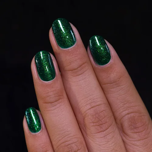 Vista 6 de ILNP Good Fortune - Esmalte de uñas verde esmeralda radiante con brillo