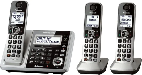 Vista 2 de Panasonic KX-TGF373S Teléfono fijo DECT de 3 teléfonos (renovado)