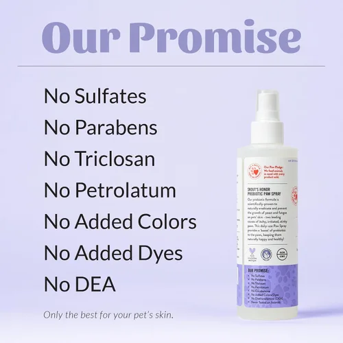 Vista 7 de Skout's Honor Spray probiótico para patas para perros, certificado para microbiomas, sin alcohol, sin fragancia y sin medicamentos, apoya la piel