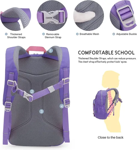 Vista 3 de MOUNTAINTOP Mochila infantil para niños y niñas, mochila escolar de jardín de infantes para niños y niñas, mochila ligera para niños