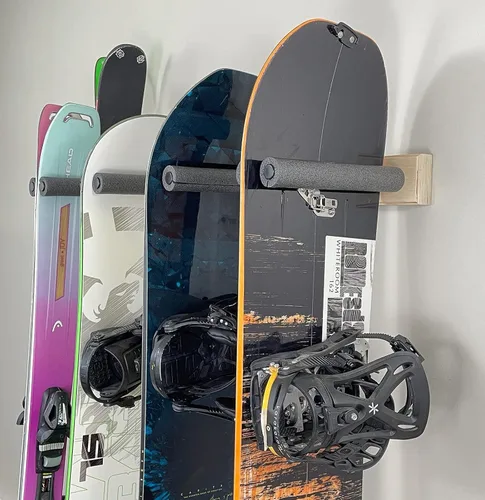 Vista 4 de Pro Board Racks Estante de almacenamiento montado en la pared para snowboard (capacidad para 4 tablas)